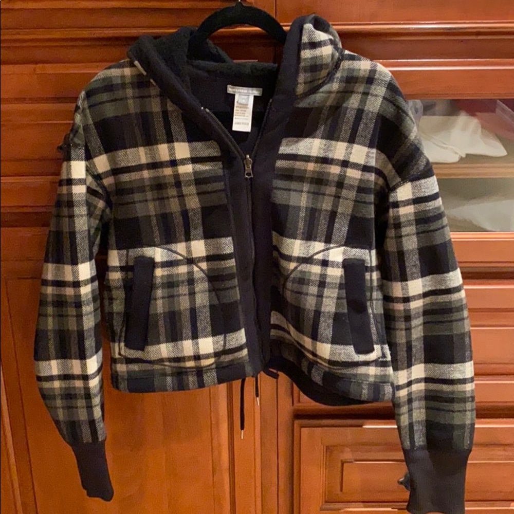 James Perse reversible short jacket with hood